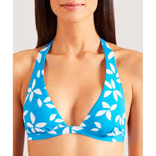 Maillot de bain deux pièces triangle koutubia, kitess maillot 2 pièces triangle haut de maillot de bain réglable encolure en v noeuds sur les épaules présence maillot de bain 2 pièces bleu clair fleuri orange, kitess 2 pièces à volants forme triangle bretelles droites fixes à volants culotte coupe. Aubade Maillot Bain Triangle Couleurs Ete Tahitien Bleu Tropique