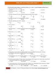 Uas matematika kelas 5 semester 2. Soal Uas Matematika Kelas 5 Sd