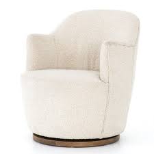 What colors do the swivel chairs at joss & main come in? Aurora White Boucle Swivel Chair Swivel Chair Small Swivel Chair White Swivel Chairs