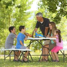 Compact tables from lifetime products are the perfect addition to your next camping adventure. Lifetime 5 Foot Table And Bench Combo Light Commercial 80502 Walmart Com Walmart Com