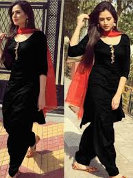 Black And Pink Patiala Suit Pure Cotton Plain Patiala Suit Dupatta Material Pink Black Zipker Verified Patiyala Dress Patiala Suit Designs Patiala Suit