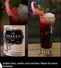 All you can taste is burn in the mouth, and burn in your stomach, from if you drink rum neat, avoid this like the plague. Kraken Cocktail