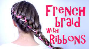 3 tie the ribbon around the base. French Braid With Ribbons Tutorial Become Gorgeous Youtube