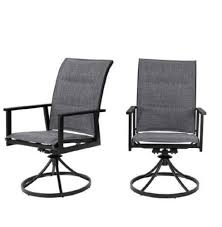 With swivel patio chairs, you can show your fun, carefree side. High Garden Black Steel Padded Sling Outdoor Patio Swivel Dining Chairs 2 Pack In 2021 Swivel Dining Chairs Outdoor Glider Chair Outdoor Dining Chairs