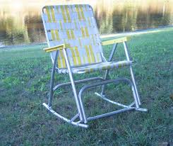 Set Of 3 Matching Mid Century Aluminum Folding Lawn Chairs Etsy Folding Rocking Chair Rocking Chair Lawn Chairs