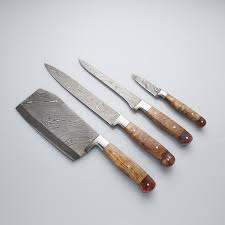 Custom Made Damascus Steel Kitchen Knife Sets Kitchen Knives Damascus Steel Kitchen Knives Knife Set Kitchen