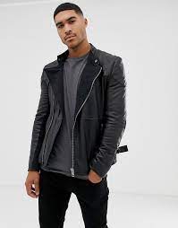 Bikerjacke Bolongaro Trevor Nichts Geht Uber Klassiker Voll Gefuttert Runder Kragen Asymmetris Asos Bolongar Bolongaro Trevor Quilted Leather Biker Jacket