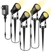 Ecowho Landscape Lighting 12v Led Low Voltage Landscape Lights Waterproof Outdoor Spotlights Plug In Landscape Spot Light For Yard Garden Path Extendable To 6 In 1 4 Pack Warm White Amazon Com