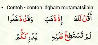 Idgham bighunnah atau sering disebut dengan idgham ma'al ghunnah yaitu suatu hukum tajwid yang berlaku ketika ada nun mati / nun disukun نْ  atau tanwin. Idghom Mutamatsilain Pengertian Dan Contohnya Lengkap Ilmu Tajwid Lengkap