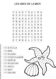 Coloriage Educatif Mots Meles Niveau 2 Coloriage Et Mot Mele Sur Les Amis De La Mer Mots Meles Mots Meles A Imprimer Mots Croises Enfants