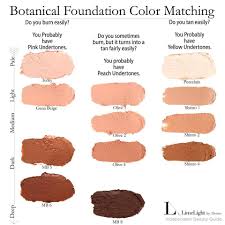 botanical foundation chart makeup in 2019 lime light by