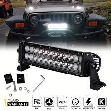 Turbosii Dot Led Light Bar 12 Inch 72w Led Work Light Spot Flood Combo Led Lights Led Bar Driving Fog Lights Jeep Off Road Lights Boat Lighting 1 Years Warranty Turbo Sii