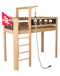 Piratenbett in buchefarben weiß und schwarz massivholz und webstoff. Hochbett Debe Deluxe Pirat Hoch 200x90 Buche In Natur Braun