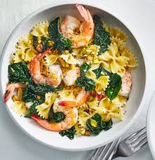 Farfalle With Lemon Shrimp And Kale Recipe Recipe Healthy Meat Recipes Farfalle Recipes Shrimp Kale Recipe