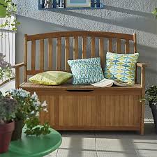 Coffre de jardin en promotion chez castorama. Banc Avec Coffre De Jardin En Bois Aland Castorama