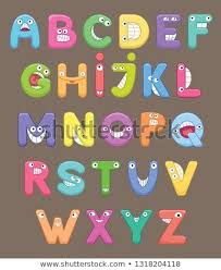 Funny Colorful Cartoon Alphabet Alphabetical Letters Abc For Children Set Of Vector Isolated Letters Lettering Alphabet Cartoon
