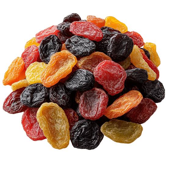 Raisins and apricots