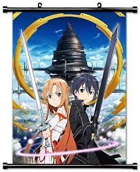 Includes a 3/16 inch (5mm) white border to assist in framing. Amazon Com Sword Art Online Anime Fabric Wall Scroll Poster 32x45 Inches Prints Posters Prints