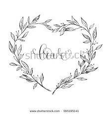 Floral background with a vintage frame and tulips. Wreath In The Shape Of A Heart Made Of Flowers Card Valentine S Day Lettering Love Buy This Vector On Sh Wreath Drawing Wreath Tattoo Olive Branch Tattoo