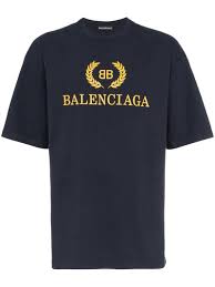 Balenciaga Logo Print Cotton Jersey T Shirt In 4128 Navy Modesens Balenciaga T Shirt Shirts T Shirt