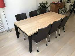eiken eettafel met zwart stalen poten diy eettafel eettafel eiken tafel