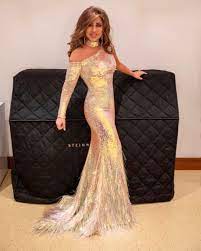 صور فساتين سهرة للرشيقات مستوحاة من نجوى كرم مجلة هي arab women fashion style