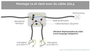 Branchement Va Et Vient Avec Cable Du 3g1 5mm2 Va Et Vient Electrique Schema Electrique Electrique