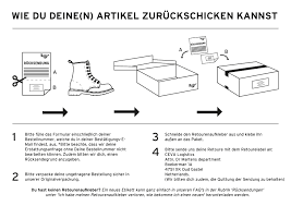 Den ausgefüllten retourenschein in das paket legen! Returns Dr Martens Deutschland