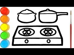 Anak ank sangat antusias jika melihat kereta api. Menggambar Dan Mewarnai Peralatan Memasak Kompor Dan Panci Untuk Anak Anak Ara Plays Art