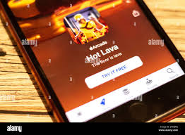 Hot Lava icon close up on phone screen ...