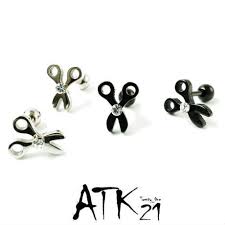 両耳用 2点セット はさみ モチーフ ハサミ 鋏 scissors 16g ステンレスピアス スレートバーベル 軟骨 ボディピアス メンズ レディース ユニセックス アクセサリー mps181005 ピアス アクセサリー ユニセックス