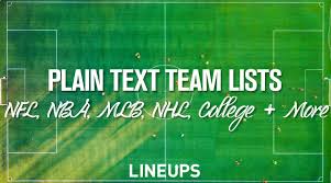 Formerly known as the american professional football association, and started in the year 1920, the group soon adapted itself to the national football league in the year 1922. Plain Text Lists Of Professional College Sports Teams Nfl Nba Mlb Nhl More