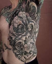 Floral Torso Tattoo By Laurajadetattoos At Offthemaptattoo In Grants Pass Or Laurajadetattoos Laurajade Offthemaptattoo Grantspass Oregon Floraltattoo