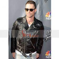 Pin On Adam Levine Black Leather Biker Jacket