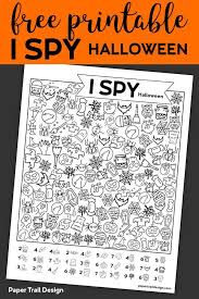 Free Printable I Spy Halloween Activity Paper Trail Design Halloween Party Activities Halloween Activities Halloween Party Kids