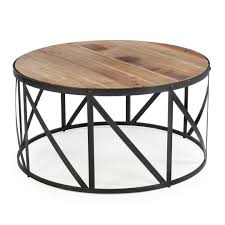 Round Metal And Wood Drum Shaped Coffee Table Drum Coffee Table Coffee Table Wood Round Coffee Table Rustic