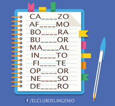 El juego más popular para el ejercicio mental. La Consigna Es Encontrar Las Letras Que Faltan Y Completar Las Palabras Este Juego Mejorara Inteligencia Verbal Juegos De Agilidad Mental Juegos Para La Mente