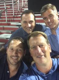 The 1990's were well represented tonight at UMass' big 2-0 win over  Hartford. Top row (L-R) Jonathan Gruber '91, Todd Kylish '94; Bottom Row  (L-R) Tom Novajasky '91, Matthew Bearce '91.