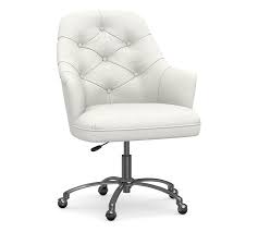 Reupholster armchair is a good idea if shes crafty: Everett Upholstered Desk Chair Ivory Pottery Barn