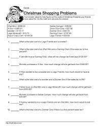 Christmas Shopping Math Word Problems Math Word Problems Math Words Word Problems