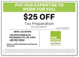 Save 25 On Tax Prep At H R Block Of Pocomoke Md Print Out Your Coupons At Www Frugals Biz Tax Prep Hr Block Tax Preparation