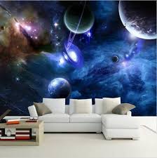 Beautiful Universe Planets Background Wallpaper Three Dimension Galaxy Stars Ceiling Mural Constellatio Space Themed Bedroom Wallpaper Bedroom Bedroom Themes