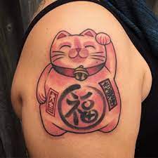Maneki Neko Lucky Cat Tattoo By Jay Decator At Passage Tattoo Ig Jaydecator Lucky Cat Tattoo Tattoos Body Tattoos