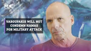 “The criminals here are not Hamas.. The criminals are Europeans.“, Yanis  Varoufakis, the Former Finance Minister of Greece, says he will not condemn  Hamas for its attack