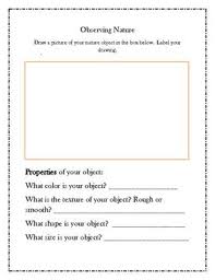 Observing Nature K 2 Science Resources Kindergarten Science Science Notebook