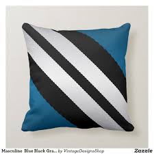 Black And Grey Throw Pillows Masculine Blue Black Gray Stripes Design Throw Pillow Zazzle Com Grey Stripes Stripes Design Blue Black Grey
