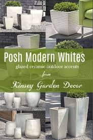 Modern outdoor planters, such as patio planter boxes, are often found dotting porches, courtyards, and pool decks. Modern Outdoor White Ceramic Planter Pots And Contemporary Garden Accents Kinsey Garden Decor White Ceramic Planter Large Ceramic Planters Ceramic Planters