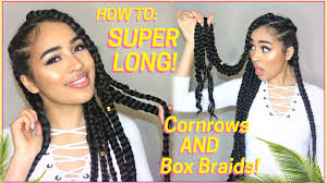 Spice up that purple hair with this cool double french braid hairstyle that would secure your tresses in place while you dance and. Super Long Thick Cornrows Box Braids Tutorial Vacation Hairstyle For Natural Hair Lana Summer Youtube