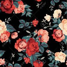 1024 x 768 jpeg 430 кб. Seamless Floral Pattern With Of Red And Orange Roses On Black Royalty Free Cliparts Vectors And Stock Illustration Image 28018687