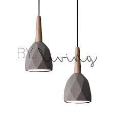 Modern Contemporary Minimal Wood Timber Diamond Concrete Pendant Light Concrete Pendant Light Concrete Pendant Timber Pendant Lighting